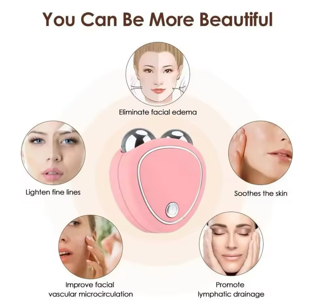 Masajeador Facial: Lifting, Drenaje y Resplandor